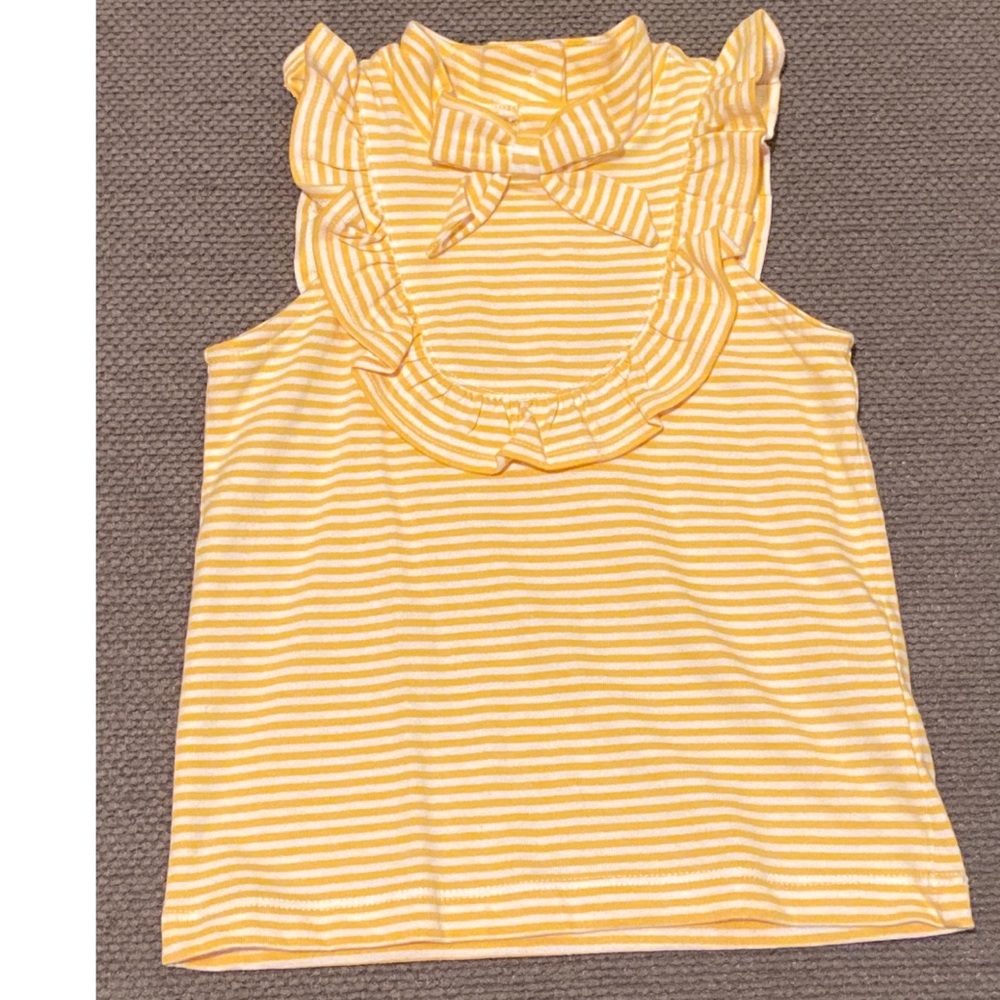 Janie & Jack top, yellow & white, size 3